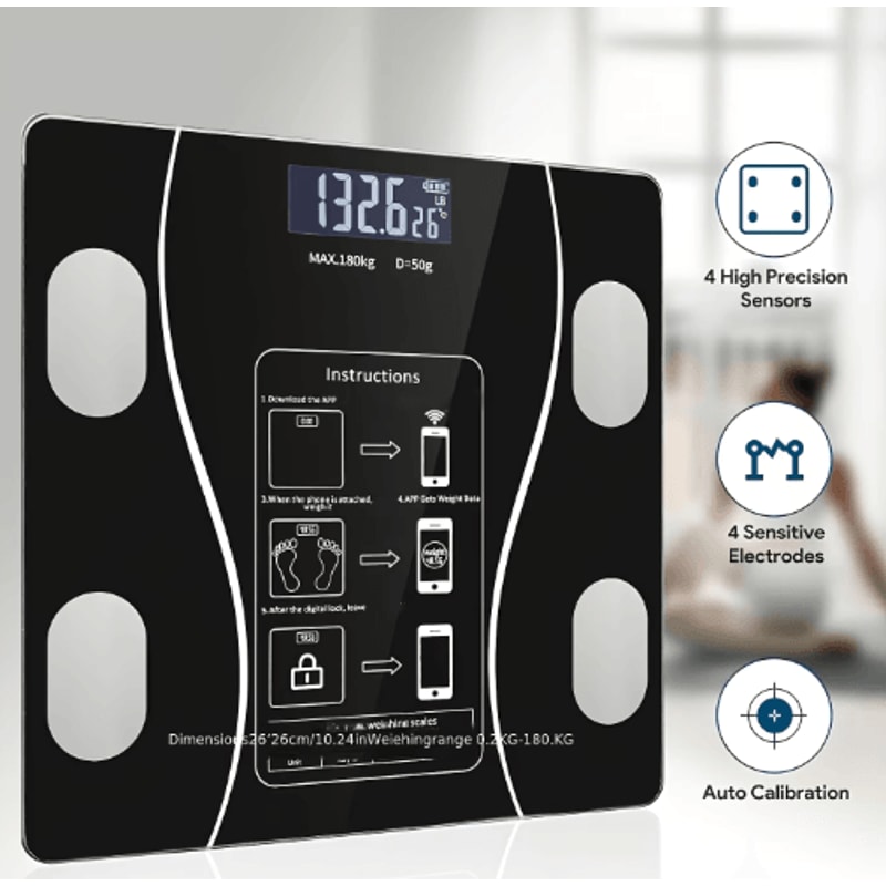 Intelligent Digital Body Weight Scale With Backlit LED Display 400 Lbs High Capacity Bathroom Scal 3