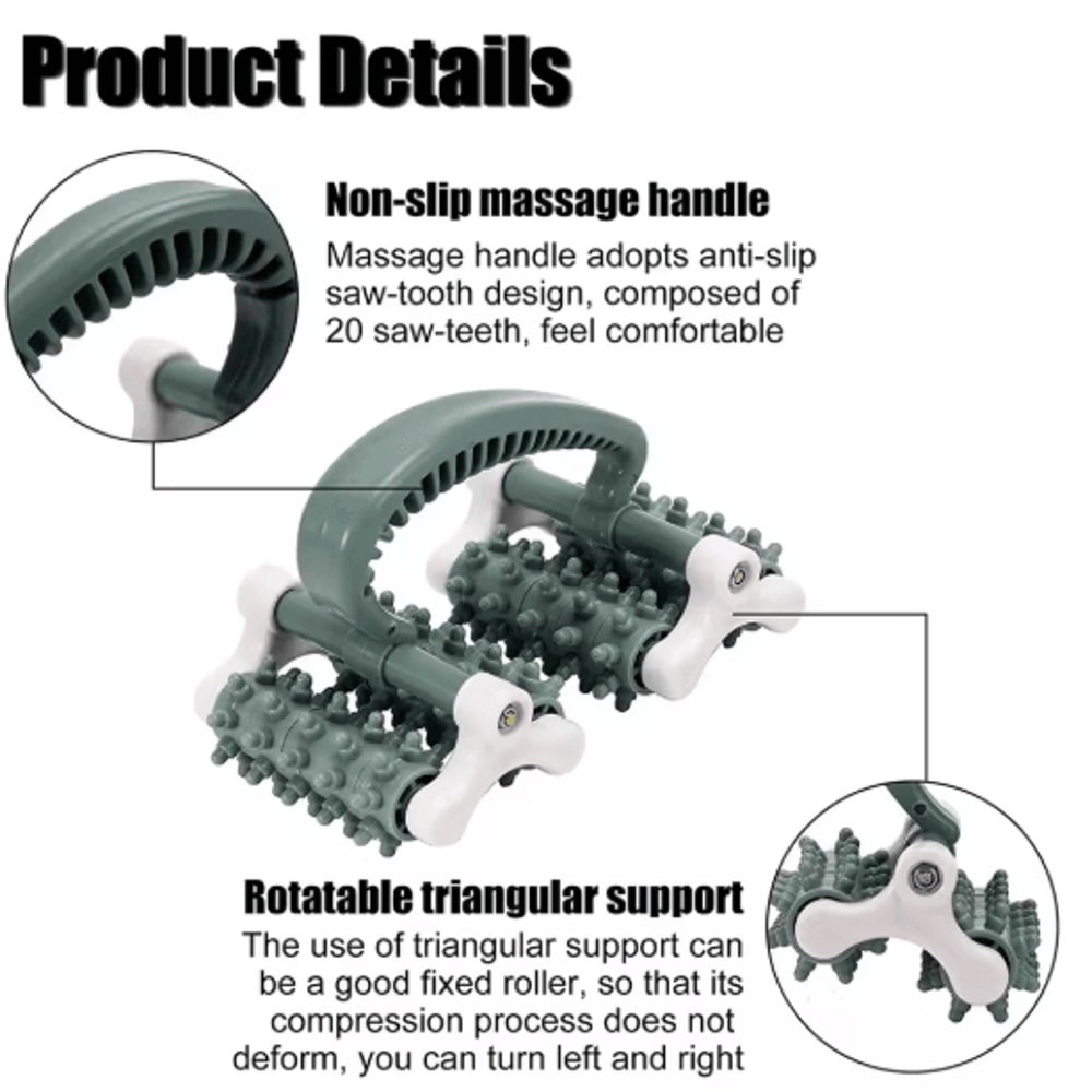 Deep Tissue Muscle Massage Roller Fascia AntiCellulite Myofascial Release Tool 6