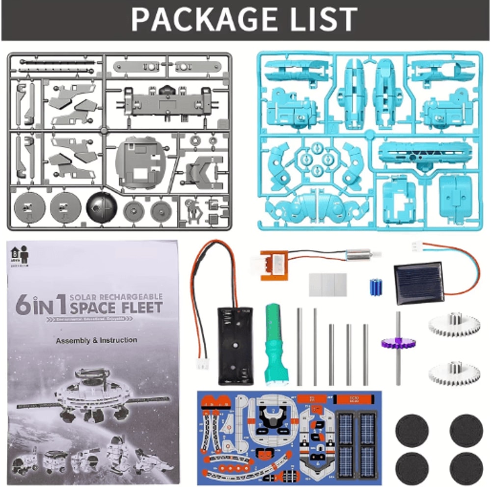 6in1 Solar Robot Kit For Kids STEM Building Science Experiment Set 7