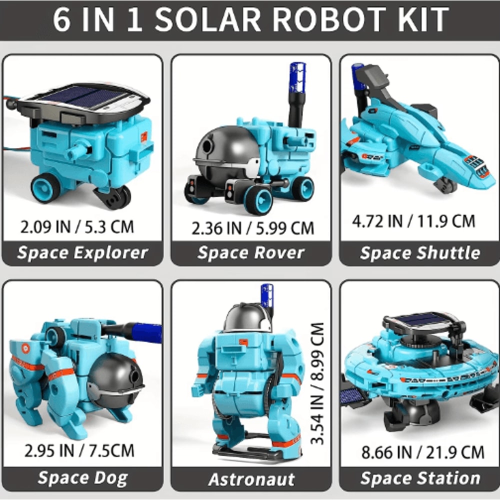 6in1 Solar Robot Kit For Kids STEM Building Science Experiment Set 8