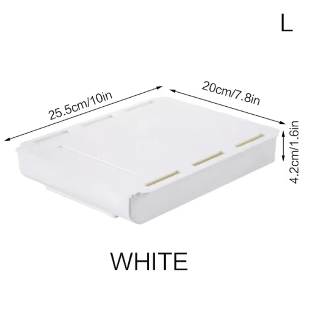 Hidden Self Adhesive Storage Holder Under Desk Plastic Organizer For Home Office 1