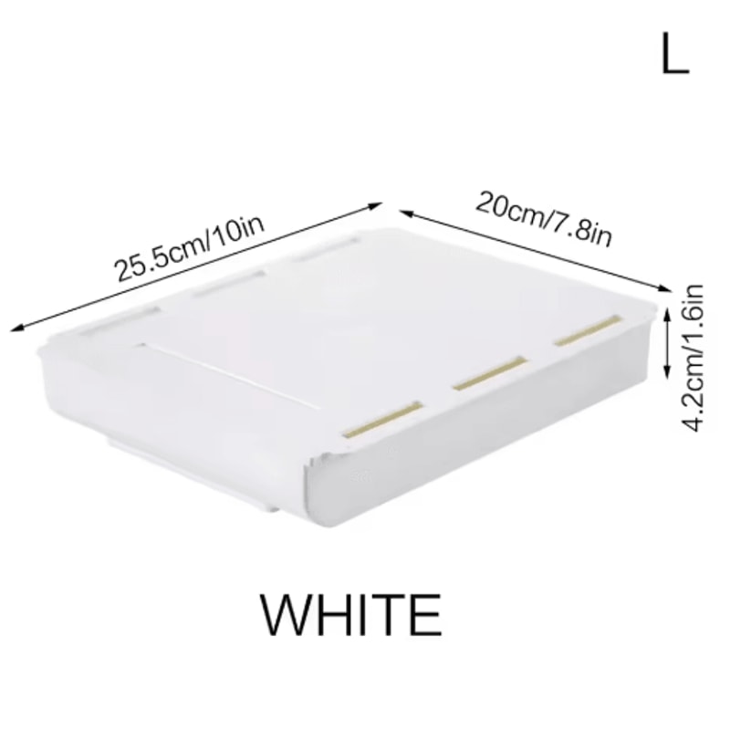 Hidden Self Adhesive Storage Holder Under Desk Plastic Organizer For Home Office 1