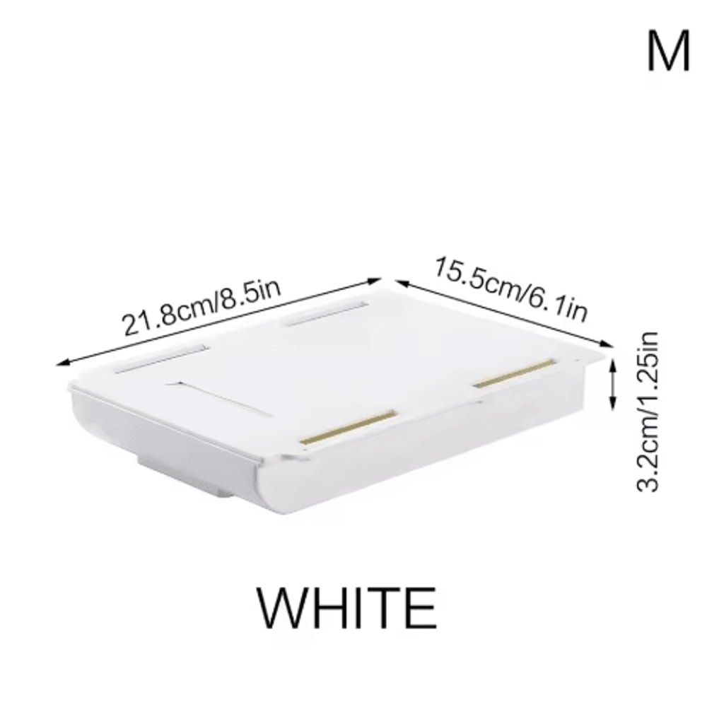 Hidden Self Adhesive Storage Holder Under Desk Plastic Organizer For Home Office 2