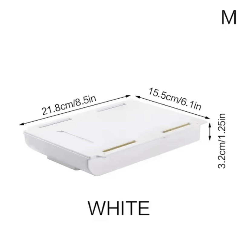 Hidden Self Adhesive Storage Holder Under Desk Plastic Organizer For Home Office 2