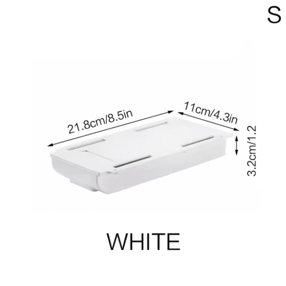 Hidden Self Adhesive Storage Holder Under Desk Plastic Organizer For Home Office 3