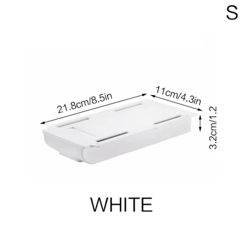 Hidden Self Adhesive Storage Holder Under Desk Plastic Organizer For Home Office 3