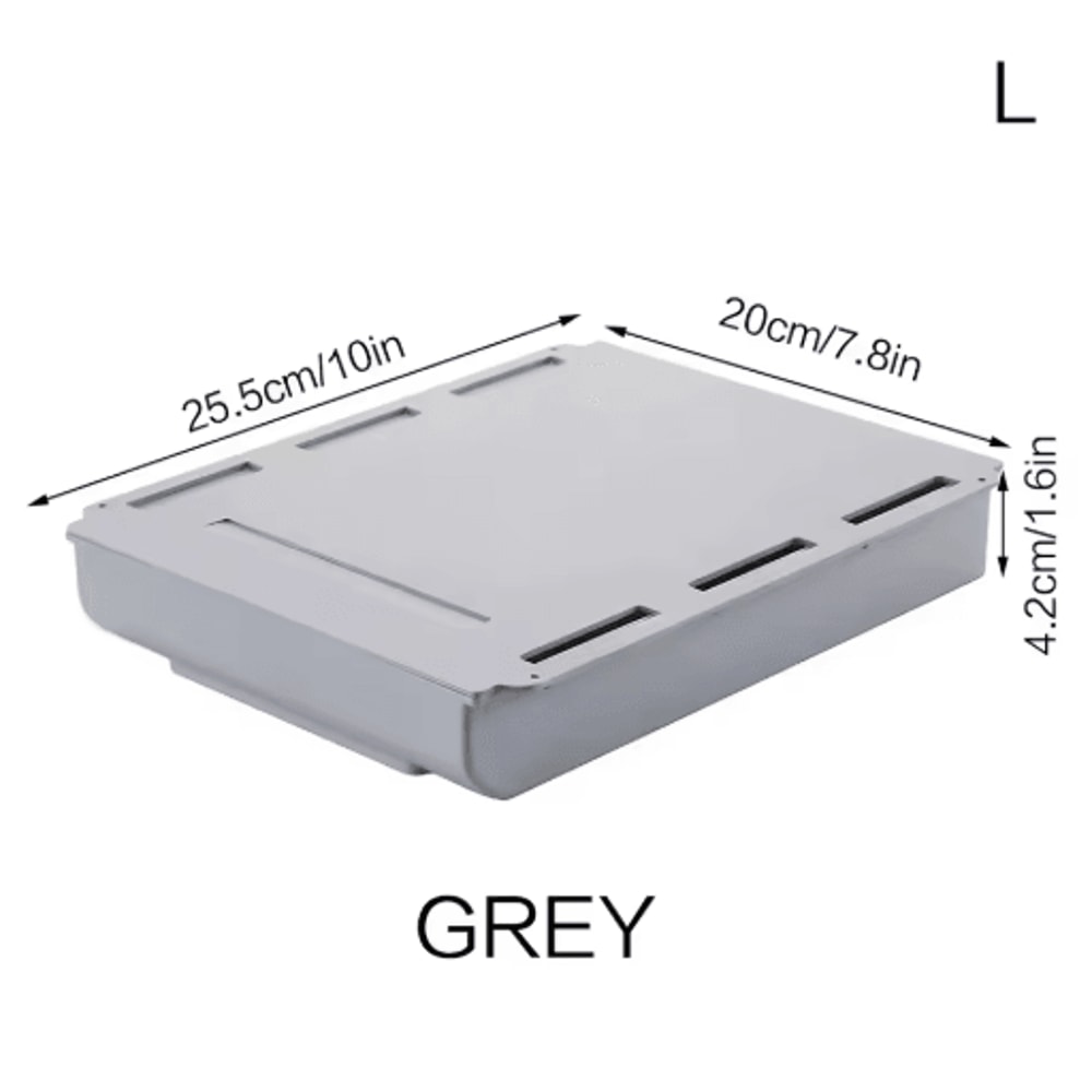 Hidden Self Adhesive Storage Holder Under Desk Plastic Organizer For Home Office 4