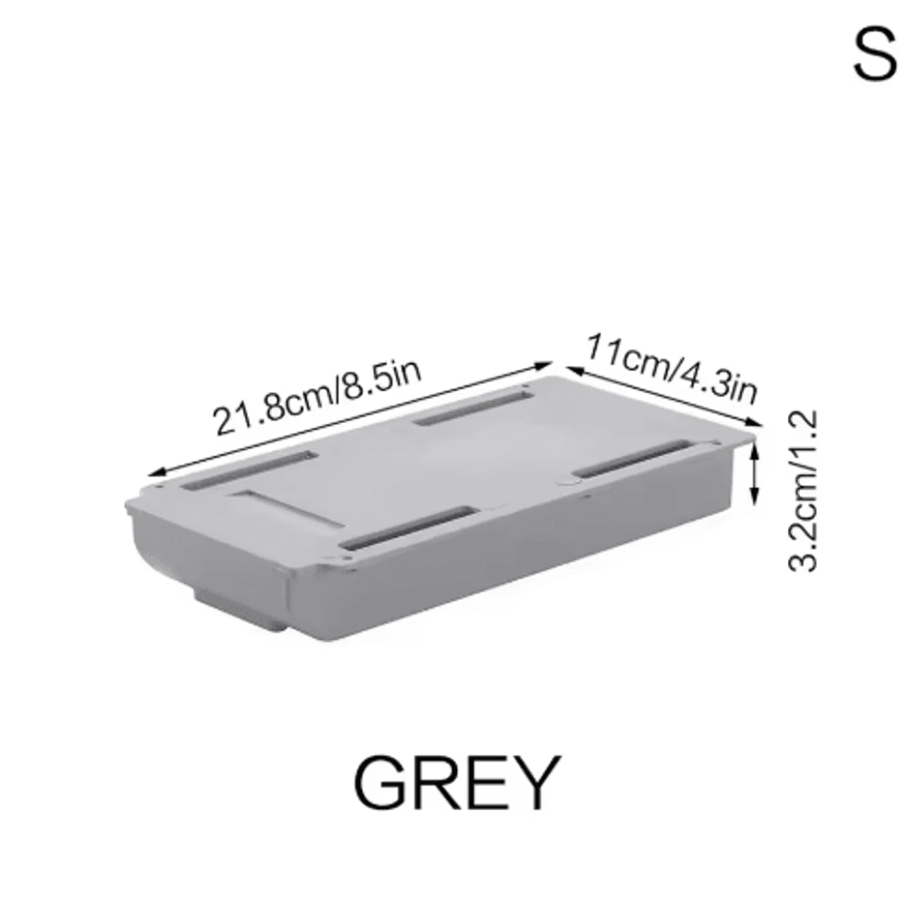 Hidden Self Adhesive Storage Holder Under Desk Plastic Organizer For Home Office 5