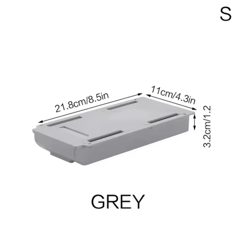 Hidden Self Adhesive Storage Holder Under Desk Plastic Organizer For Home Office 5