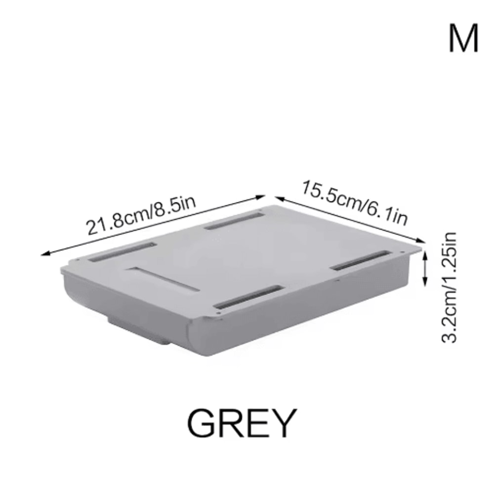 Hidden Self Adhesive Storage Holder Under Desk Plastic Organizer For Home Office 6