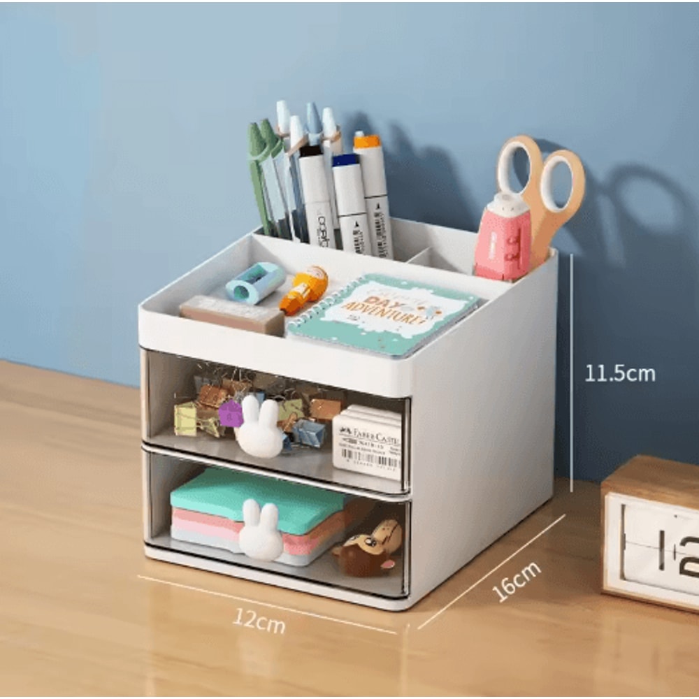 Compact Drawer Desktop Organizer MultiCompartment Desk Storage Box For Cards Phones Cosmetics 2