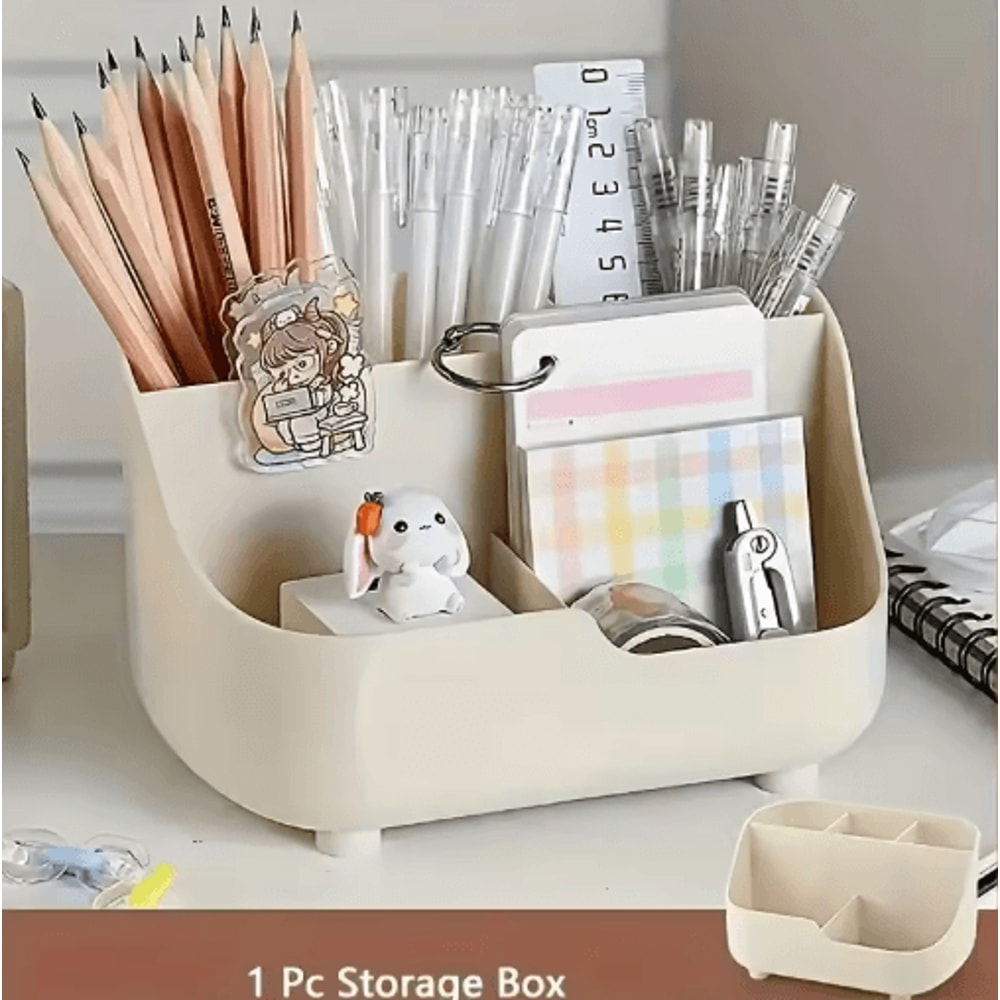 Large Capacity Five Compartment Desk Organizer Student Office Desktop Storage Box 3