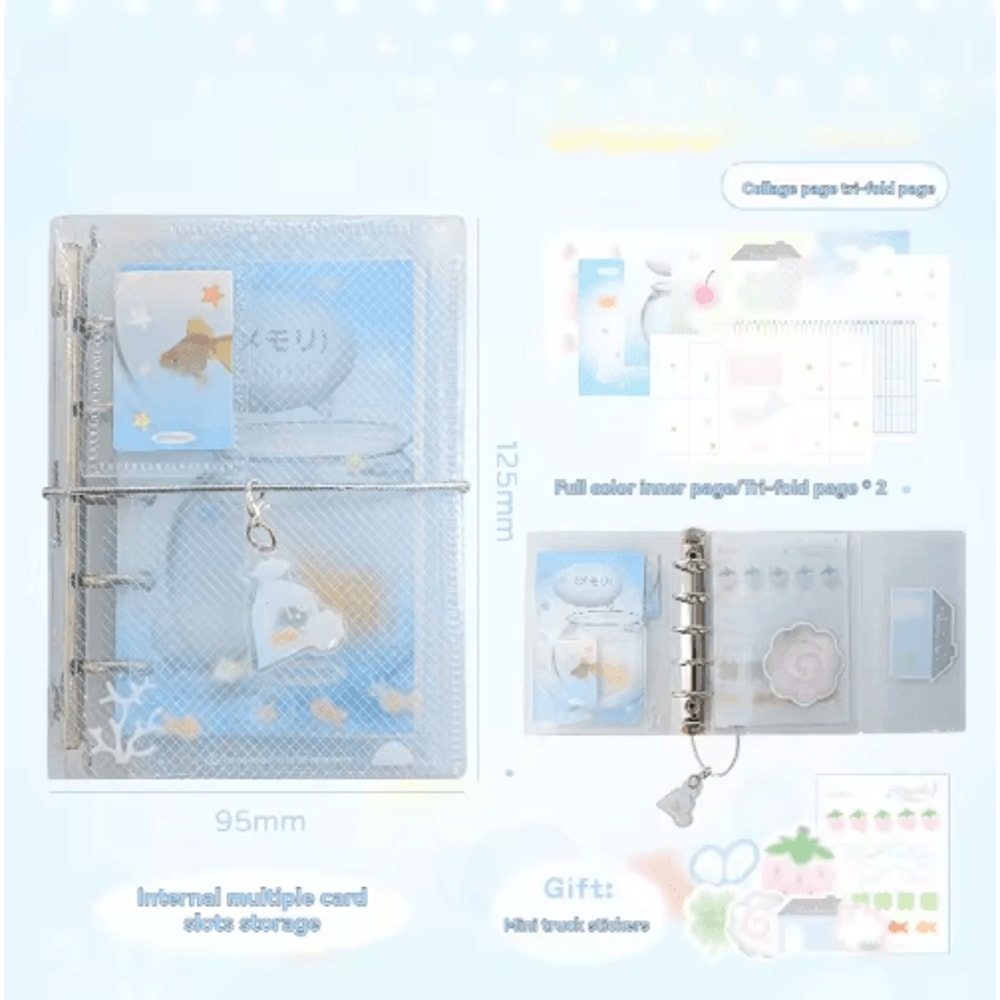 Mini Portable Three Fold Loose Leaf Notebook Organizer 1