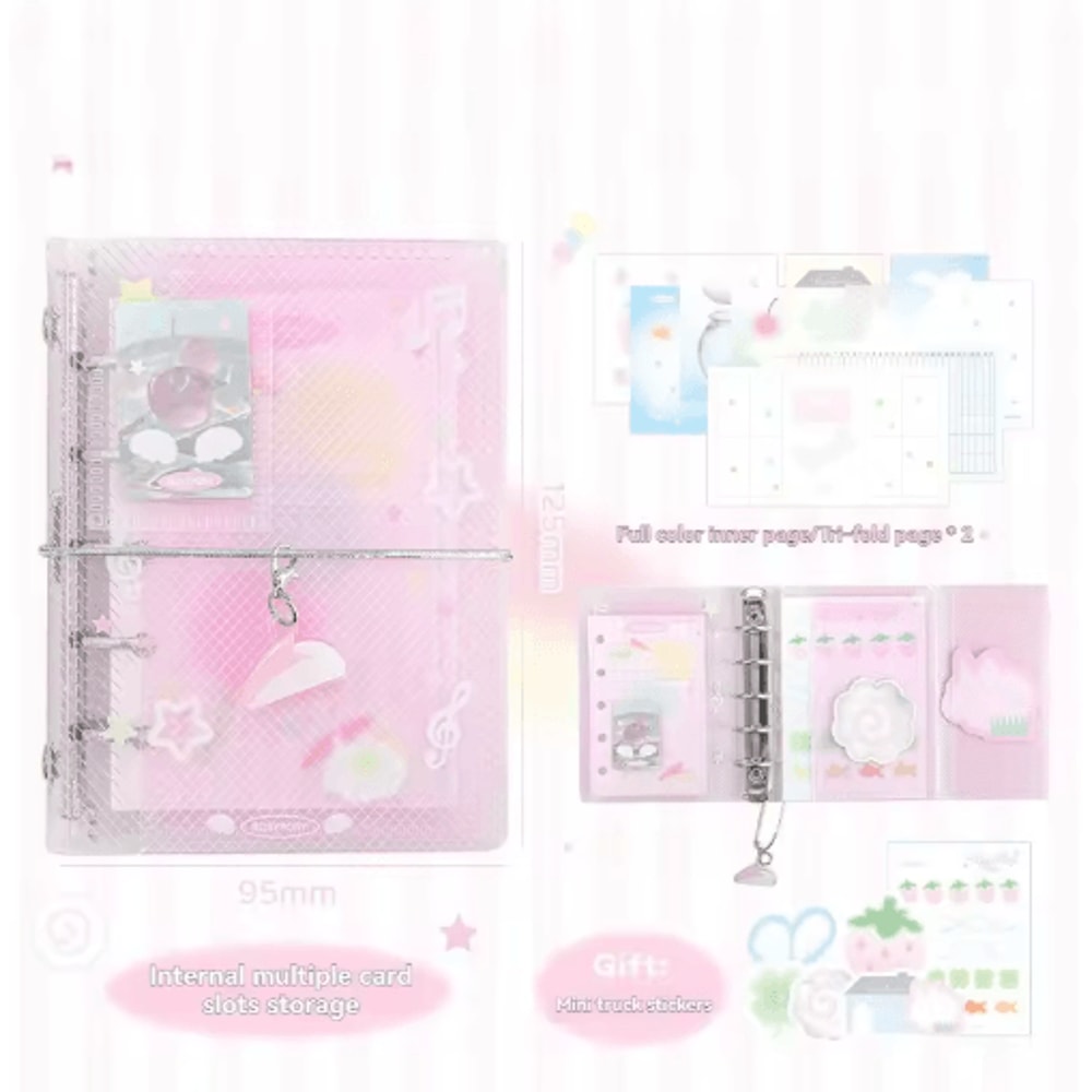 Mini Portable Three Fold Loose Leaf Notebook Organizer 2