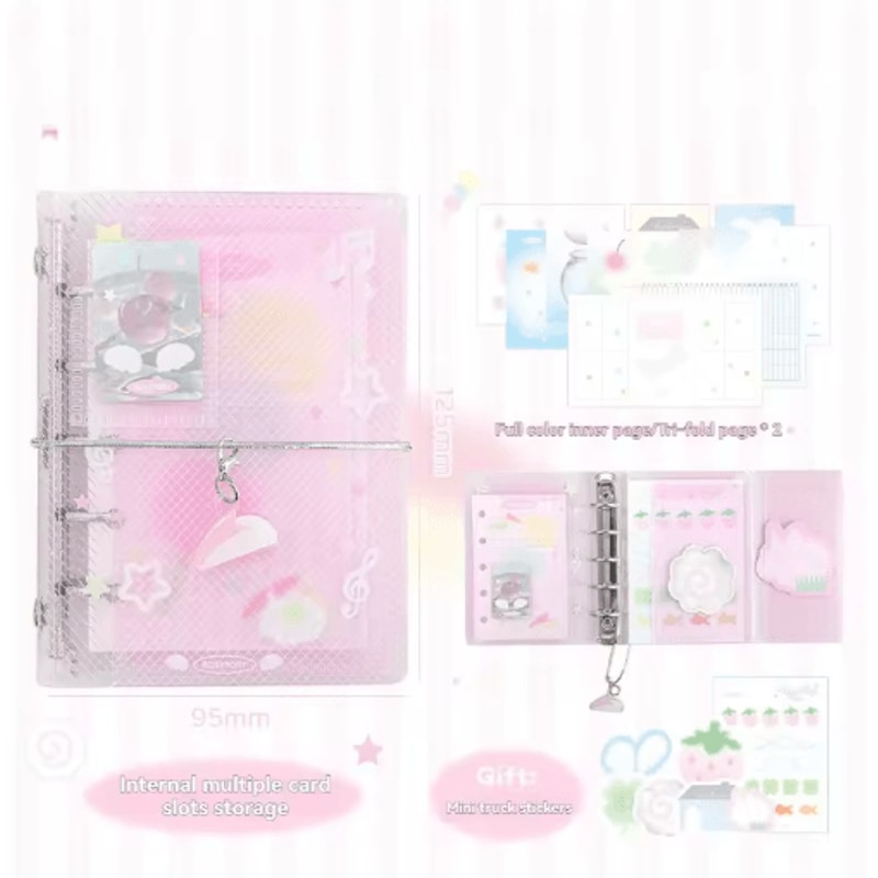 Mini Portable Three Fold Loose Leaf Notebook Organizer 2