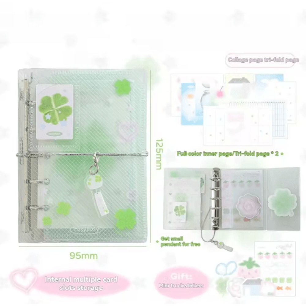 Mini Portable Three Fold Loose Leaf Notebook Organizer 4