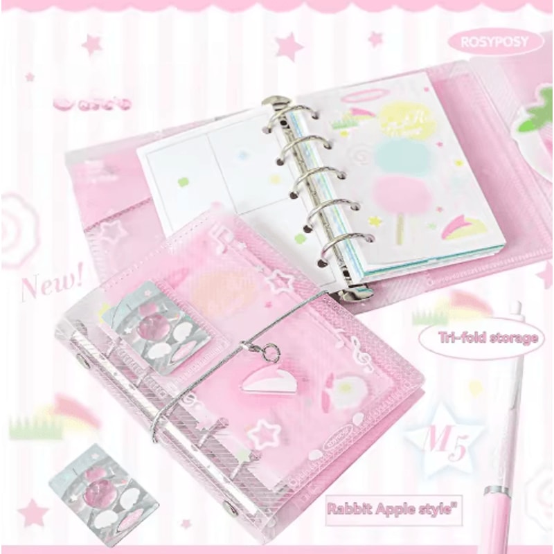 Mini Portable Three Fold Loose Leaf Notebook Organizer 8