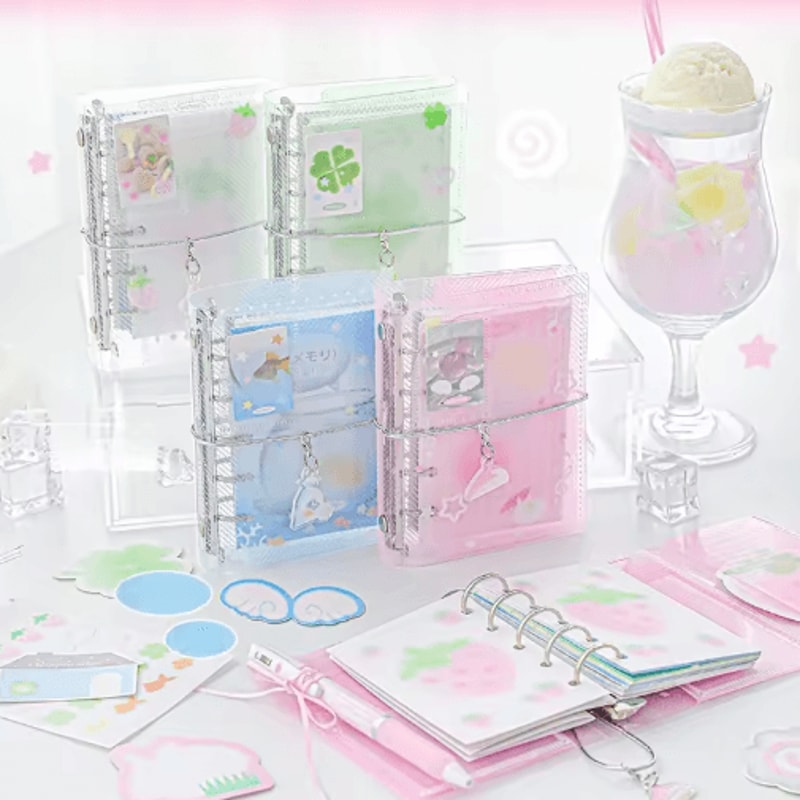 Mini Portable Three Fold Loose Leaf Notebook Organizer 0