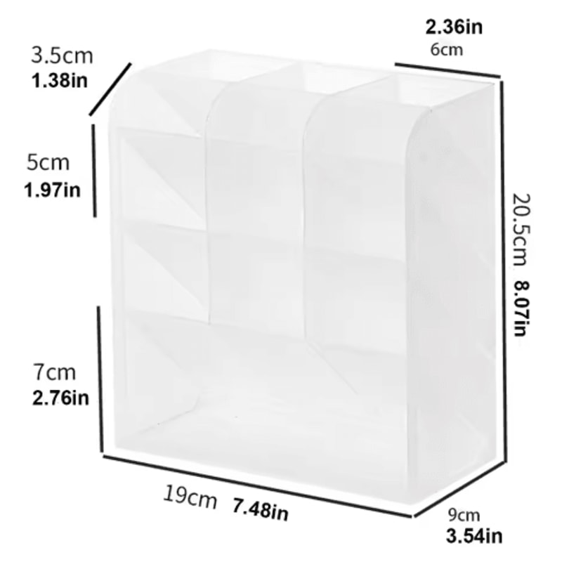 Transparent Large Capacity Multi Functional Desk Pen Holder Organizer 1