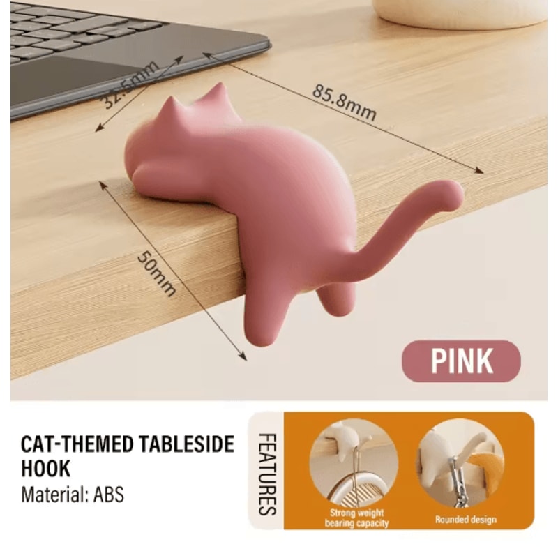 Cute Cat Table Keychain Hook Desktop Key Organizer 2