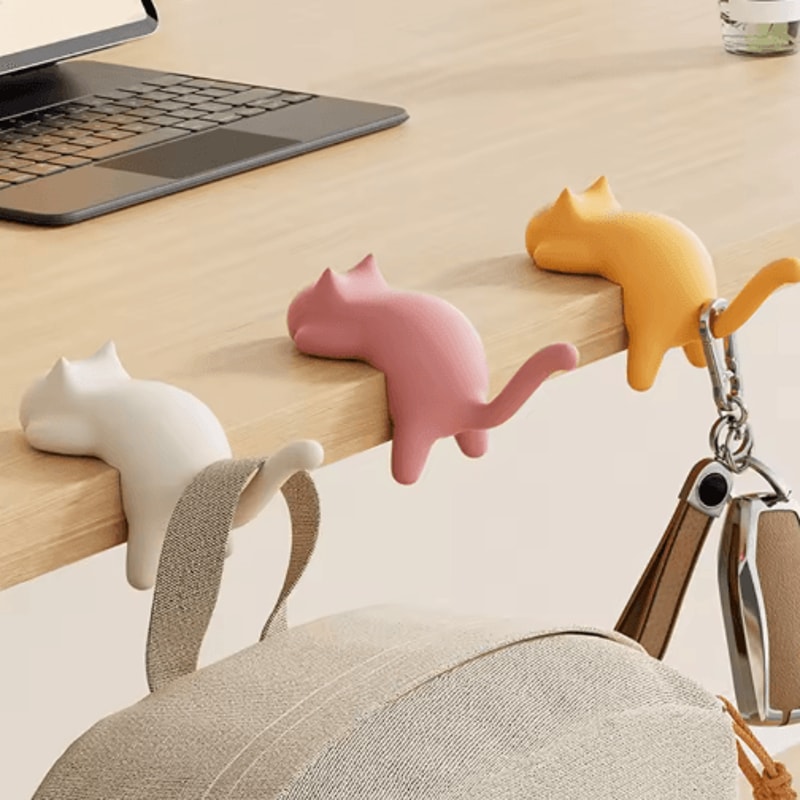 Cute Cat Table Keychain Hook Desktop Key Organizer 5