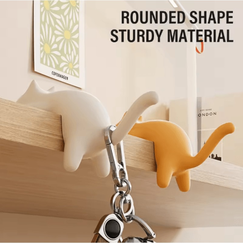 Cute Cat Table Keychain Hook Desktop Key Organizer 6
