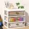 Transparent Drawer Storage Desk Stationery Organizer Box 9