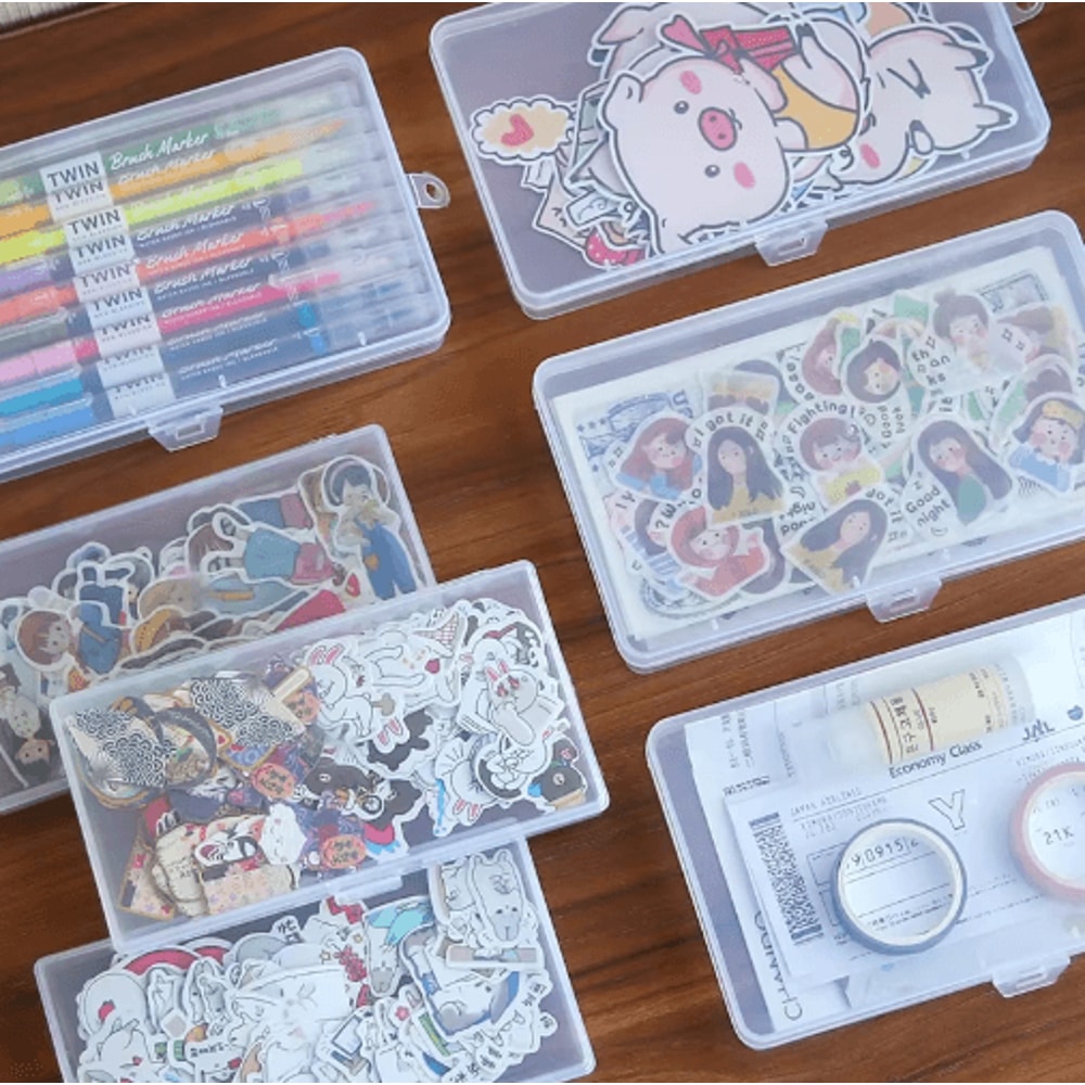 Large Plastic Transparent Desk Storage Organizer Box 2