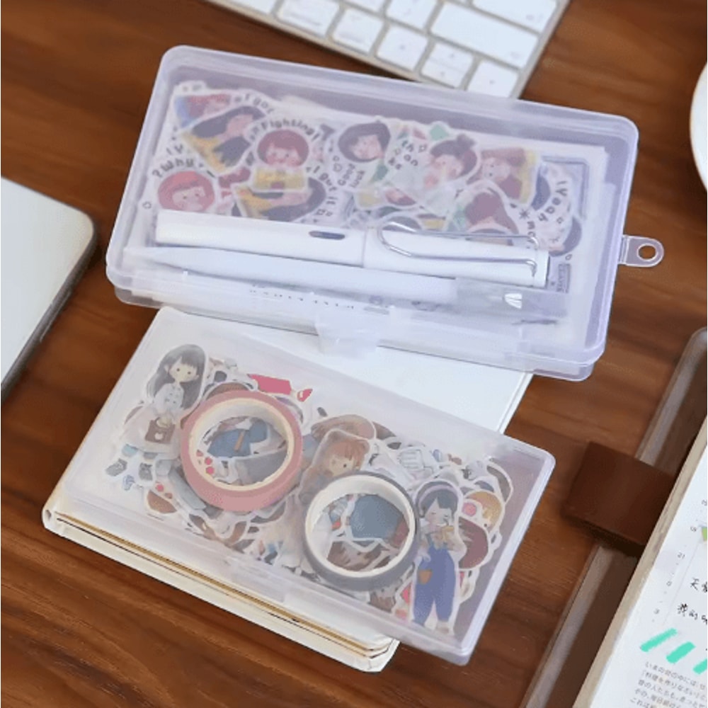 Large Plastic Transparent Desk Storage Organizer Box 3