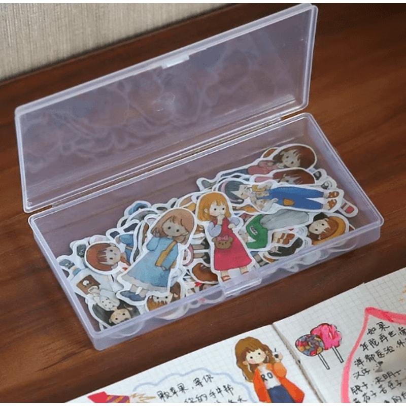 Large Plastic Transparent Desk Storage Organizer Box 5