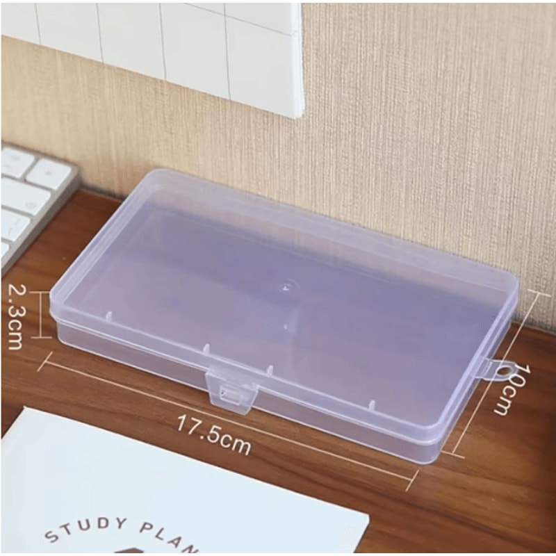Large Plastic Transparent Desk Storage Organizer Box 0