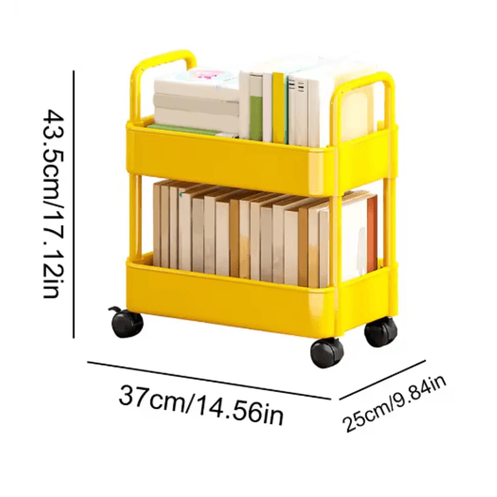 2 Tier Durable Rolling Trolley Multi Purpose Storage Cart 3