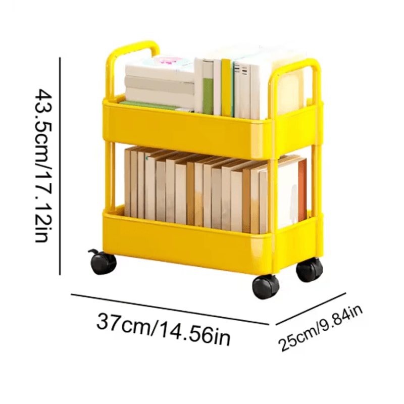 2 Tier Durable Rolling Trolley Multi Purpose Storage Cart 3