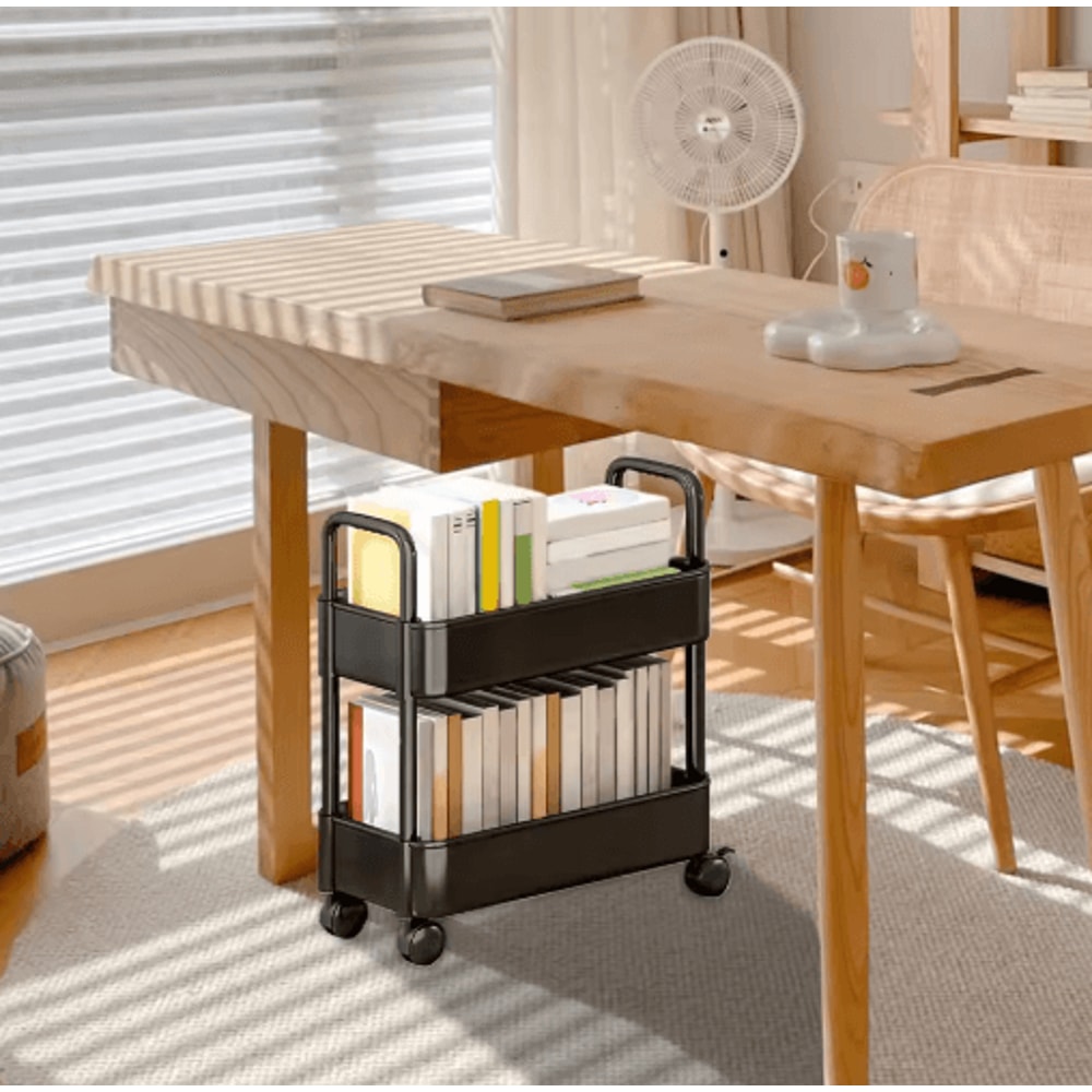 2 Tier Durable Rolling Trolley Multi Purpose Storage Cart 4