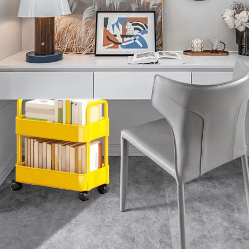 2 Tier Durable Rolling Trolley Multi Purpose Storage Cart 5