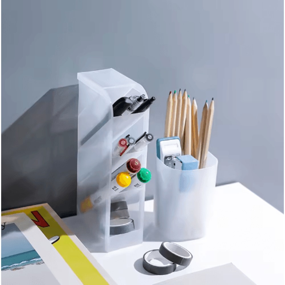 Matte Kawaii Large Capacity Desk Pen Holder Organizer 7