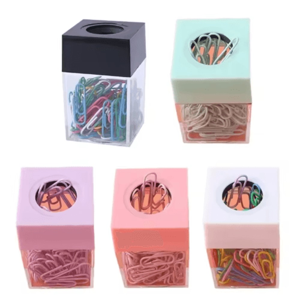 Cute Magnetic Paper Clip Holder Desk Organizer With Clips 10
