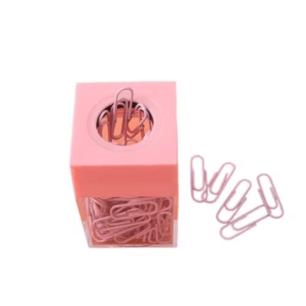 Cute Magnetic Paper Clip Holder Desk Organizer With Clips 2