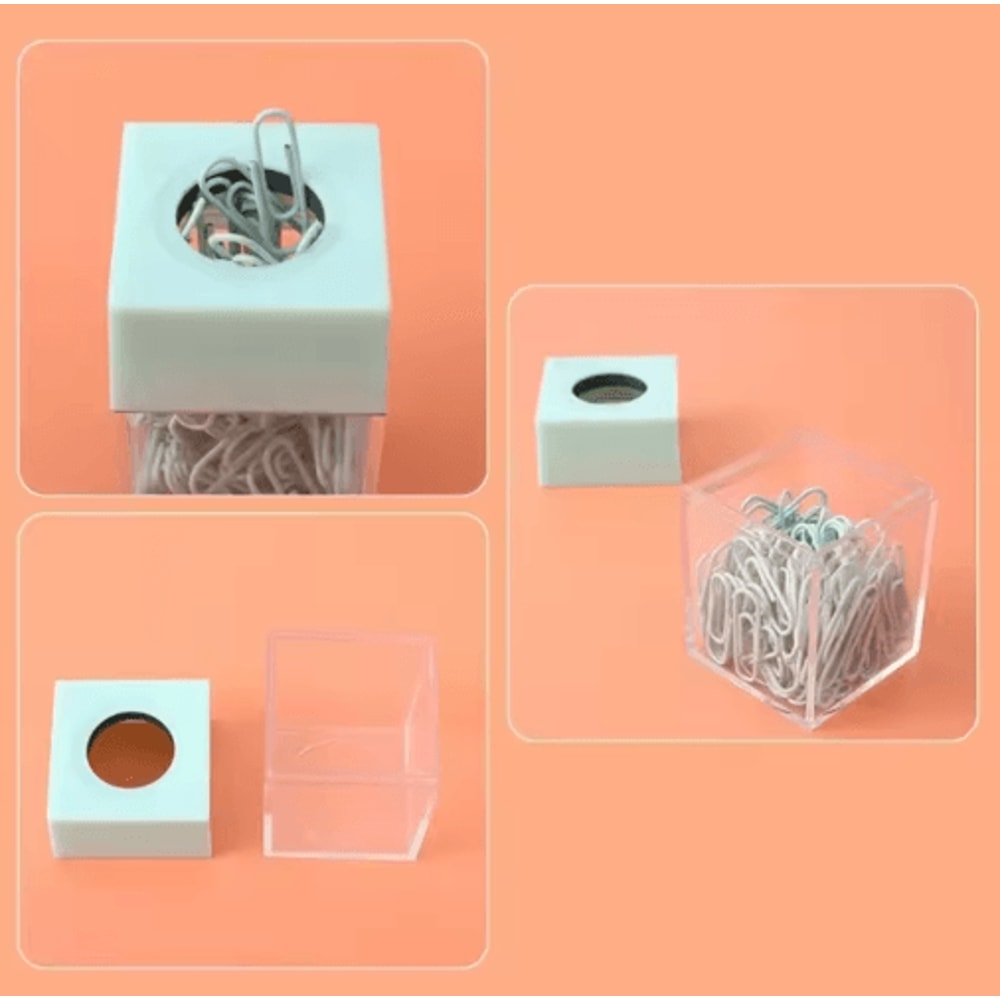Cute Magnetic Paper Clip Holder Desk Organizer With Clips 6
