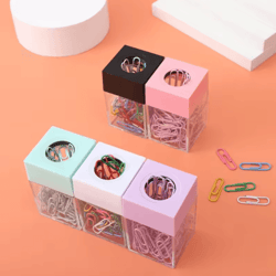 cute magnetic paper clip holder desk organizer with clips