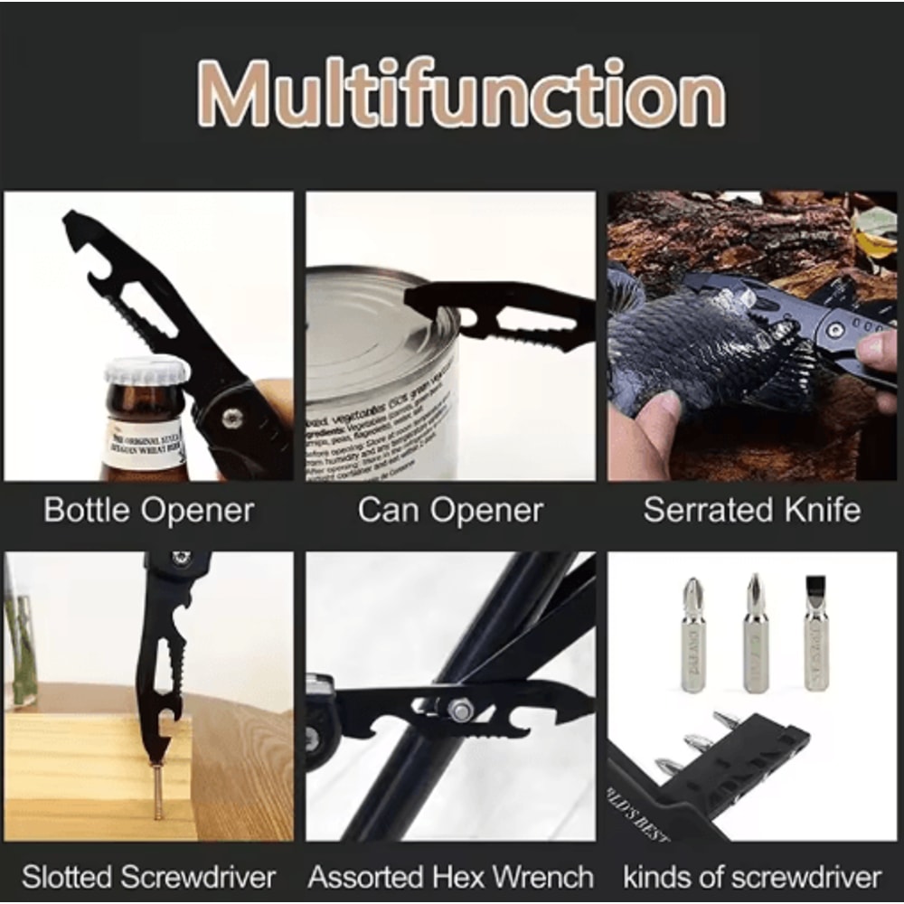 Stainless Steel Multifunctional Pliers Multitool With Claw Hammer 9