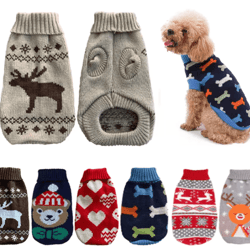 warm knitted winter dog sweater for small and medium dogs