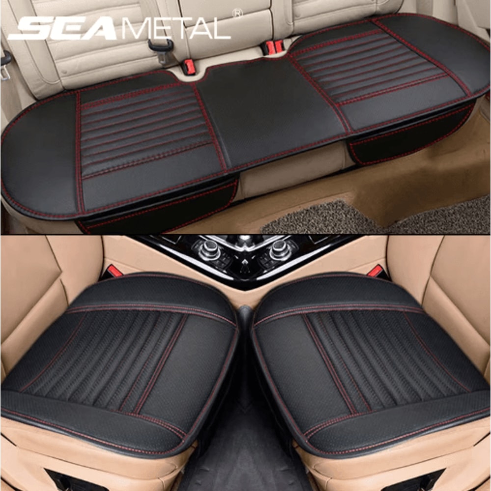 SEAMETAL PU Leather Universal Car Seat Cushion Protector 0