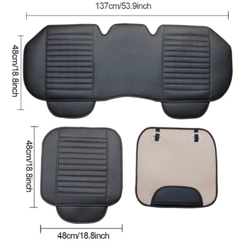 SEAMETAL PU Leather Universal Car Seat Cushion Protector 9