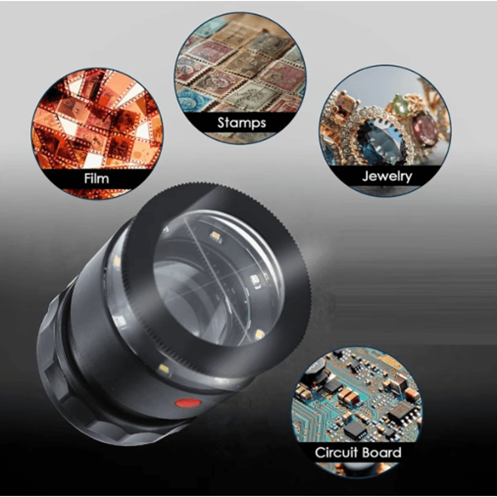 ABKY 10 Rechargeable Jewelers Loupe Magnifier With LED Light And Scale 2