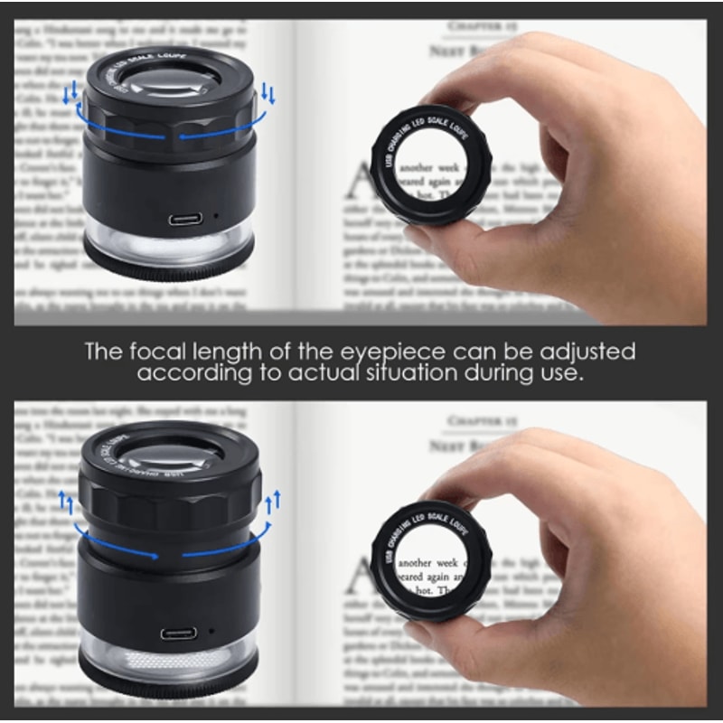 ABKY 10 Rechargeable Jewelers Loupe Magnifier With LED Light And Scale 3