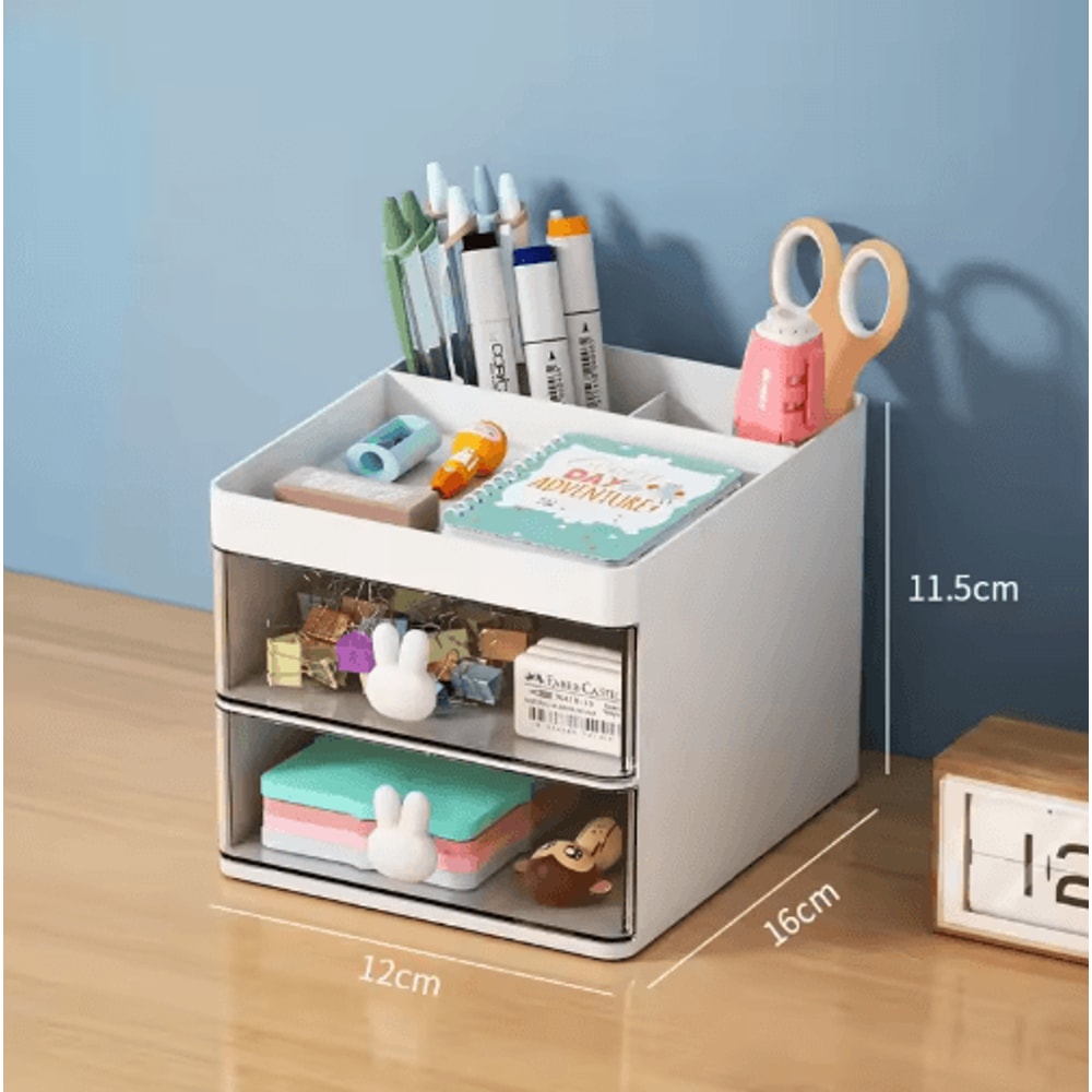Compact Small Desk Organizer With Drawer For Office And Vanity 3