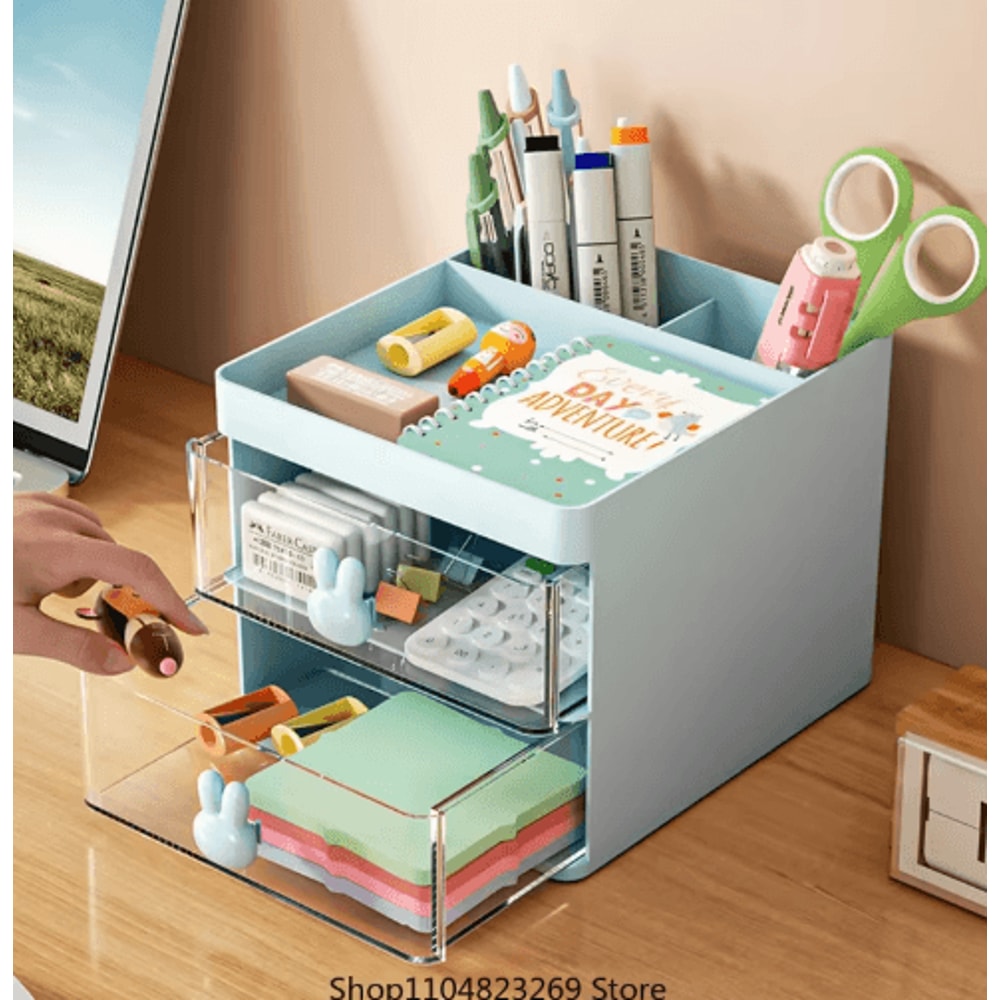 Compact Small Desk Organizer With Drawer For Office And Vanity 7