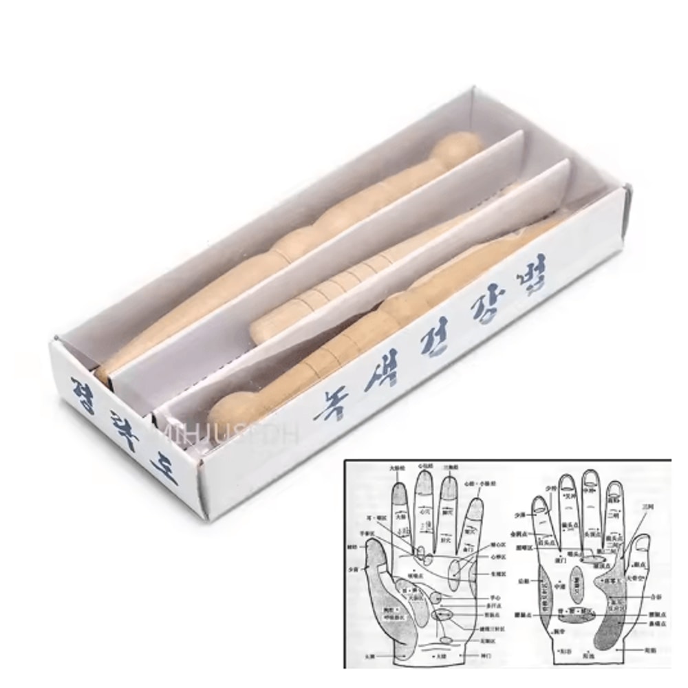 Natural Wooden Foot And Body Massage Stick For Reflexology And Muscle Relief 3