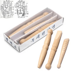 natural wooden foot and body massage stick for reflexology and muscle relief